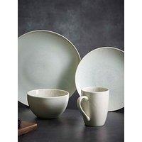 Barbary & Oak 16 Piece Dinner Set With Reactive Glaze Finish, Seashell