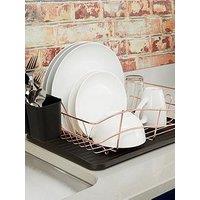 Tower Dish Rack With Cutlery Holder & Tray, Rose Gold