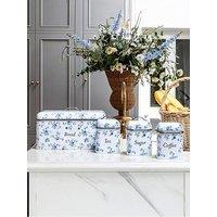Laura Ashley Bread Bin And Set Of 3 Canisters, China Rose