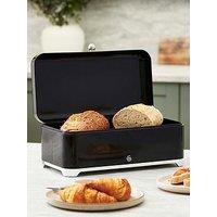 Swan Solace 16L Bread Bin With Lift Up Hinged Lid, Black