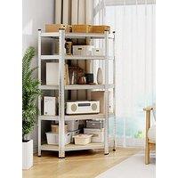 Vonhaus 5-Tier Galvanised Steel Corner Shelving Unit - Silver (150 X 70Cm)