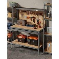 Vonhaus Workbench With Pegboard