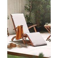 Vonhaus Hudson Grey Sun Lounger Chair With Cushion