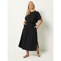 Yours Curve Elasticated Waist Maxi Dress - Black