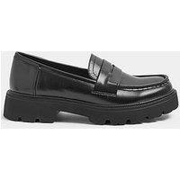 Yours Wide Fit Platform Loafers - Black