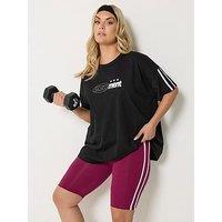 Yours Curve Active Side Stripe Short - Red