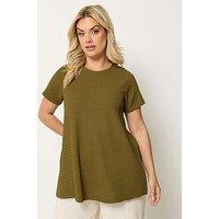 Yours Curve Short Sleeve Chartreuse Swing Top - Green