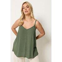 Yours Curve Daisy Trim Cami - Green