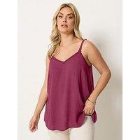 Yours Curve Daisy Trim Cami - Red