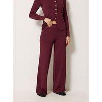 Long Tall Sally Tall Knitted Wide Leg Trouser - Red