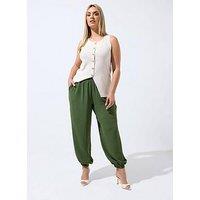 Yours Curve Hareem Balloon Trouser - Green