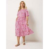 Yours Curve Throw On Smock Dress - Pink