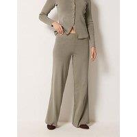 Long Tall Sally Tall Knitted Wide Leg Trouser - Mocha