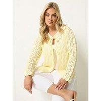 Yours Curve Crochet Cardigan - Lemon Yellow