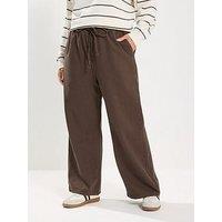 Yours Yours Curve Chocolate Pull On Wide Leg Jeans - Brown