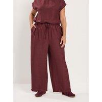 Yours Curve Wide Leg Co-Ord Trousers - Red
