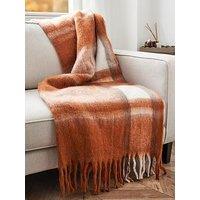 The Very Collection Large Check Faux Mohair Throw 150X125Cm