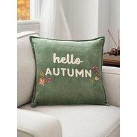 The Very Collection Hello Autumn Embroidered Cushion