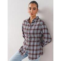 The Very Collection Ruched Detail Check Shirt