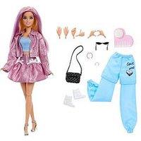 Barbie Deluxe Style Fashion Build Up Doll With Metallic Pink Barbiecore Outfit, Colour-Change Hair And Accessories