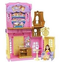 Disney Princess Belle Tea Shop Playset With Small Doll, Mrs. Potts Figure, Furniture And Accessories