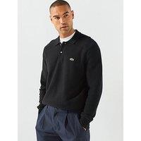 Lacoste Knitted Long Sleeve Polo Shirt - Black