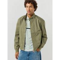 Lacoste Mens Water-Repellent Harrington Zip-Through Jacket - Khaki