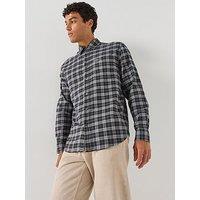 Lacoste Large Check Flannel Shirt - Grey