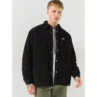 Lacoste Quilted Corduroy Snap-Button Overshirt - Black