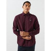 Lacoste Cotton Flannel Shirt - Dark Red