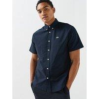 Lacoste Short Sleeve Oxford Shirt - Navy