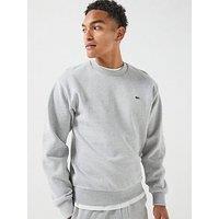 Lacoste Brushed Fleece Jersey Crew Sweatshirt - Light Grey