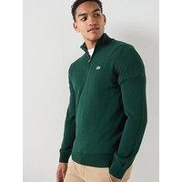 Lacoste 1/4 Zip Regular Fit Knitted Jumper - Dark Green