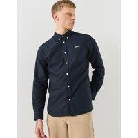 Lacoste Mens Button-Down Collar Oxford Cotton Shirt - Navy