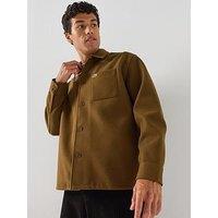 Lacoste Relaxed Fit Brushed Fabric Flannel Overshirt - Brown