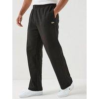 Lacoste Relaxed Fit Brushed Fleece Open Hem Joggers - Black