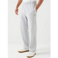Lacoste Relaxed Fit Brushed Fleece Open Hem Joggers - Light Grey
