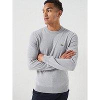Lacoste Crew Neck Cotton Knitted Jumper - Grey