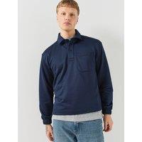Lacoste Mens Collared Button Placket Regular Fit Sweatshirt - Blue