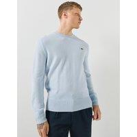 Lacoste Mens Lacoste 100% Wool Knitted Jumper - Light Blue