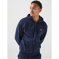 Lacoste Brushed Fleece Jersey Full Zip Hoodie - Navy