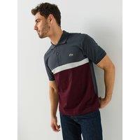 Lacoste Mens Colour Block Cotton Pique Polo Shirt