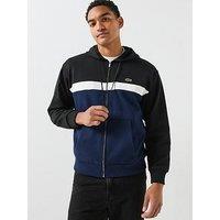 Lacoste Colour Block Full Zipped Hoodie - Black