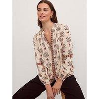 Monsoon Carrie Floral Print Shirt - Cream