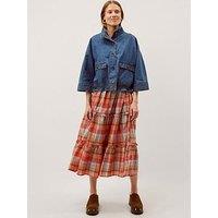 Monsoon Gwen Funnel Neck Denim Jacket - Blue