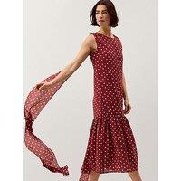 Monsoon Claire Polka Dot Dress - Red