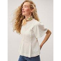 Monsoon Ria Ruffle Jersey T-Shirt - Ivory