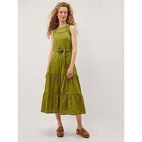 Monsoon Jen Belted Jersey Maxi Dress - Green