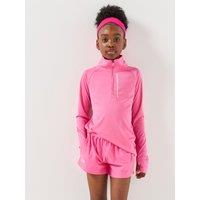 Under Armour Girls Tech Branded Half Zip Training Top - Pink