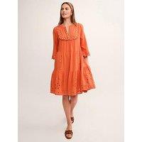 Monsoon Maddie Mirror Embellished Midi Kaftan - Orange